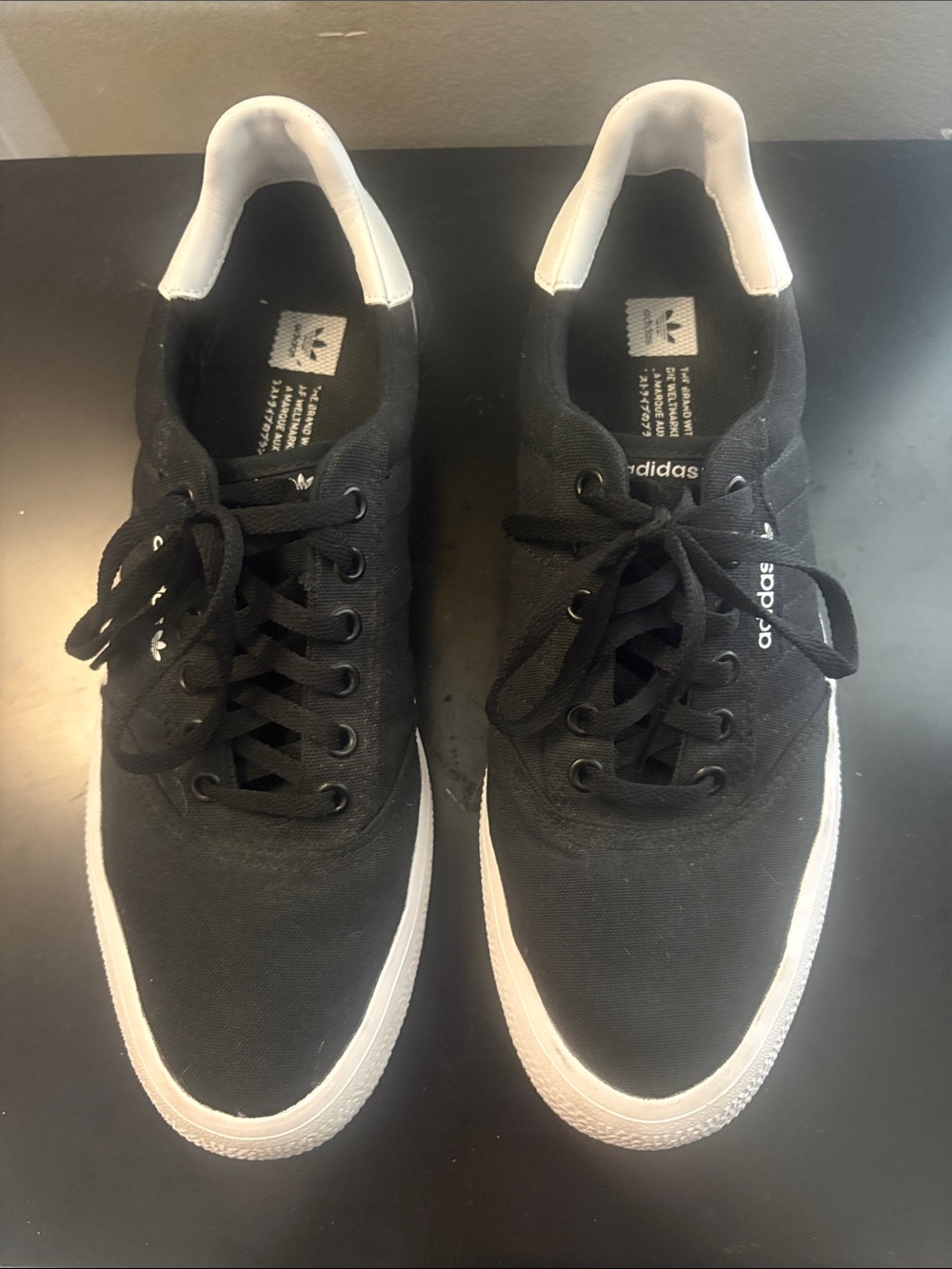 Adidas Men’s  Black and White Low-Top Sneakers